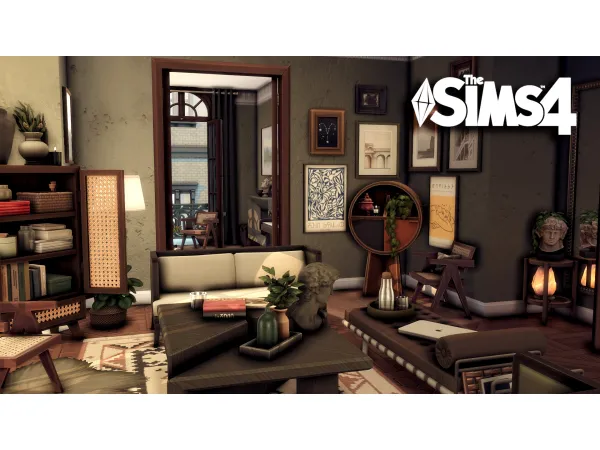 Maxis Match Dark Eclectic apartment by Bojana Sims - The Sims 4 Custom Content