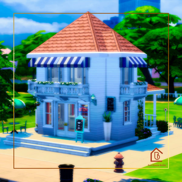 Maxis Match COFFEE SHOP APARTMENT by simsfinds - The Sims 4 Custom Content