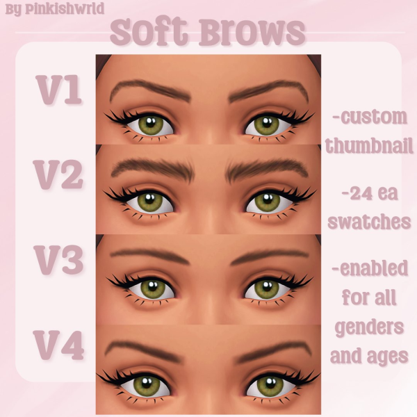 Maxis Match Soft Brows by simsfinds - The Sims 4 Custom Content