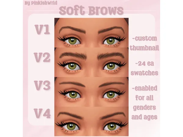 Maxis Match Soft Brows by PinkishWrld by PinkishWrld - The Sims 4 Custom Content