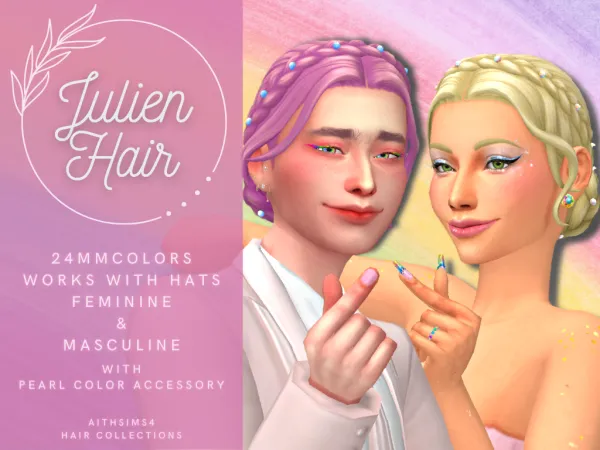 Maxis Match Julien Hair FM by aith - The Sims 4 Custom Content