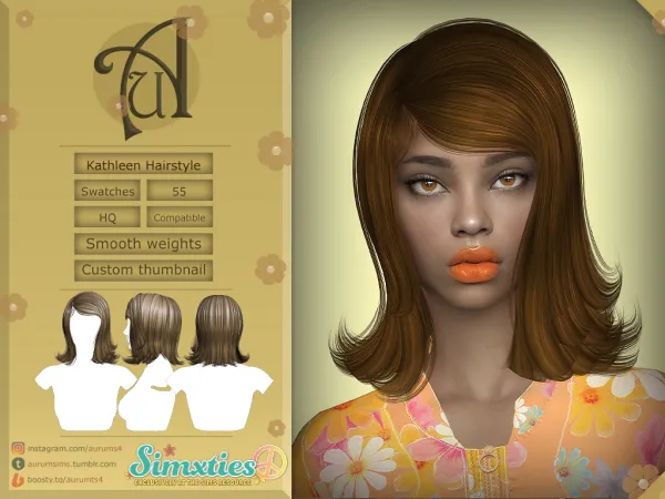 Alpha SIMXTIES COLLAB ON THE SIMS RESOURCE HAIRSTYLES by aurum - The Sims 4 Custom Content