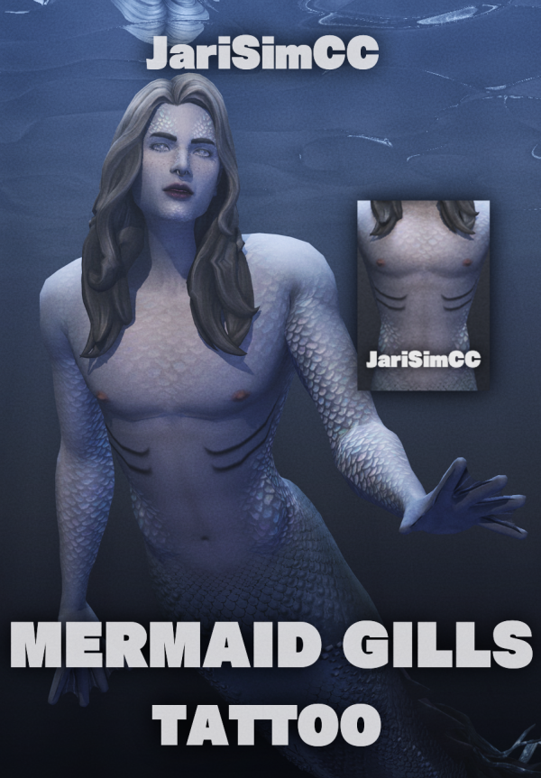 Mix JariSimCC Tattoo MermaidGills by simsfinds - The Sims 4 Custom Content