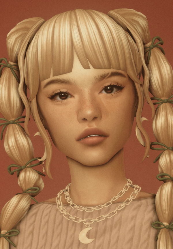 Maxis Match marina pigtails and buns by simsfinds - The Sims 4 Custom Content