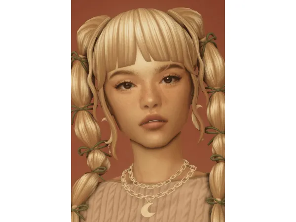 Maxis Match marina pigtails and buns by dogsill - The Sims 4 Custom Content