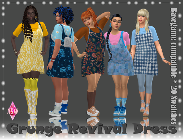 Maxis Match Grunge Revival Dress by simsfinds - The Sims 4 Custom Content