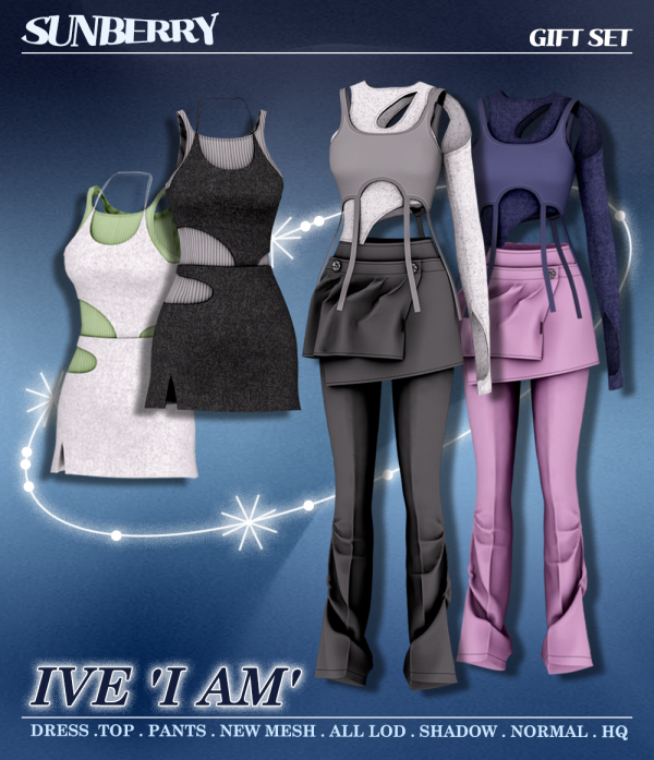 Alpha [SUNBERRY]GIFT SET IVE 'I AM' SET 2329 by simsfinds - The Sims 4 Custom Content