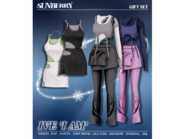 Alpha [SUNBERRY]GIFT SET IVE 'I AM' SET 2329 - The Sims 4 Custom Content