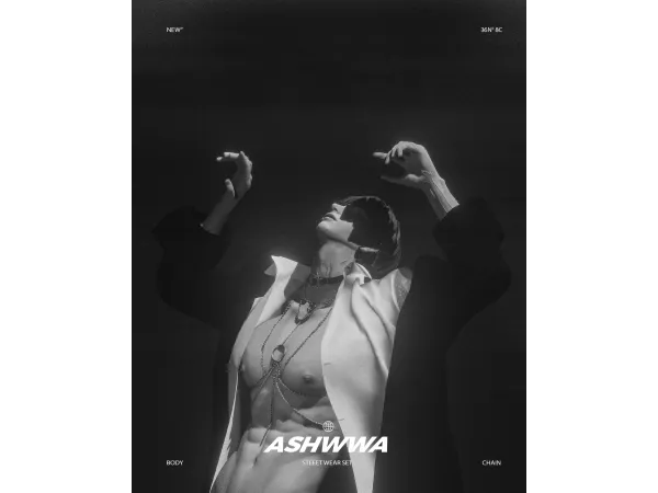 Alpha Streetwear accessories set01 by ASHwwa - The Sims 4 Custom Content