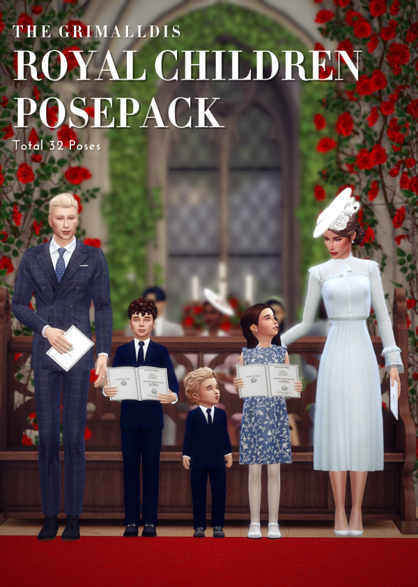 Mix The Grimalldis Royal Children Posepack by simsfinds - The Sims 4 Custom Content