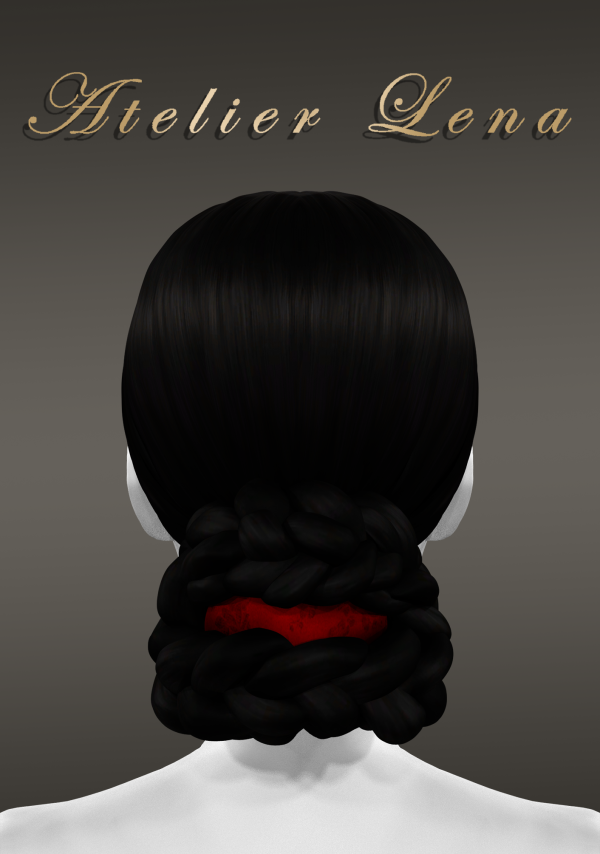 Alpha [Atelier Lena] New Korean Braid Hair Hairband Color overlay texture Set by simsfinds - The Sims 4 Custom Content