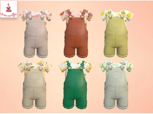 Maxis Match Fruity Overalls by LewbertSn00tles - The Sims 4 Custom Content