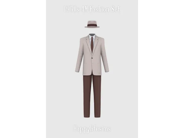 Mix [Lonelyboy] 1950s AM Fashion Set (Koonam) by HappyLifeSims - The Sims 4 Custom Content