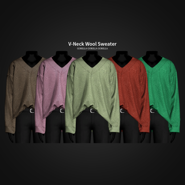 Alpha V Neck Wool Sweater by simsfinds - The Sims 4 Custom Content