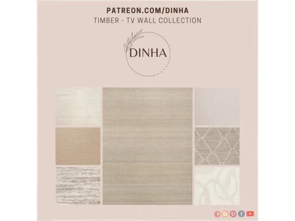 Alpha Timber TV Wall Collection (RUGS) - The Sims 4 Custom Content