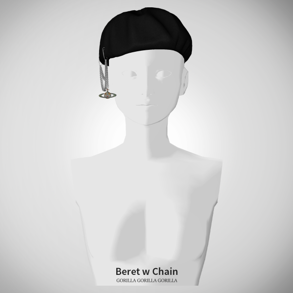Alpha Beret w Chain by simsfinds - The Sims 4 Custom Content