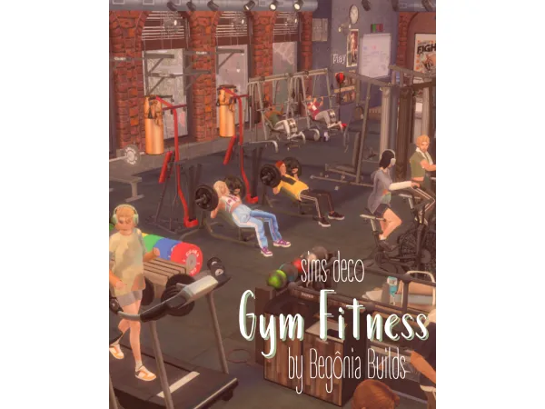 Maxis Match Sims Deco Gym Fitness by Begônia Builds - The Sims 4 Custom Content