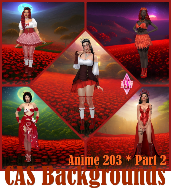 Alpha CAS Backgrounds Anime 2023 Part 2 by simsfinds - The Sims 4 Custom Content