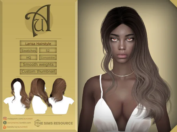 Alpha LARISA FEMALE AND MALE HAIRSTYLE - The Sims 4 Custom Content