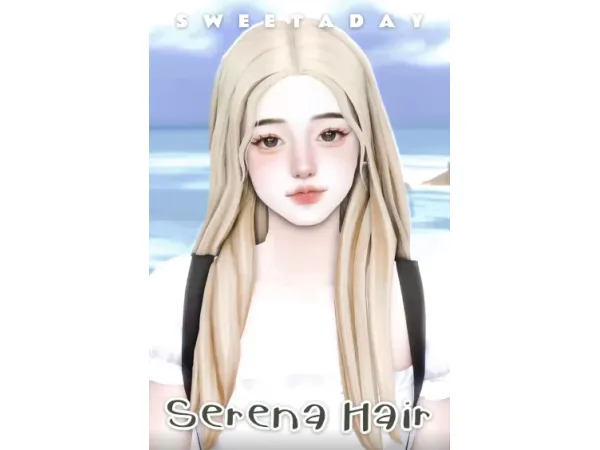 Maxis Match Serena Hair by sweetaday - The Sims 4 Custom Content