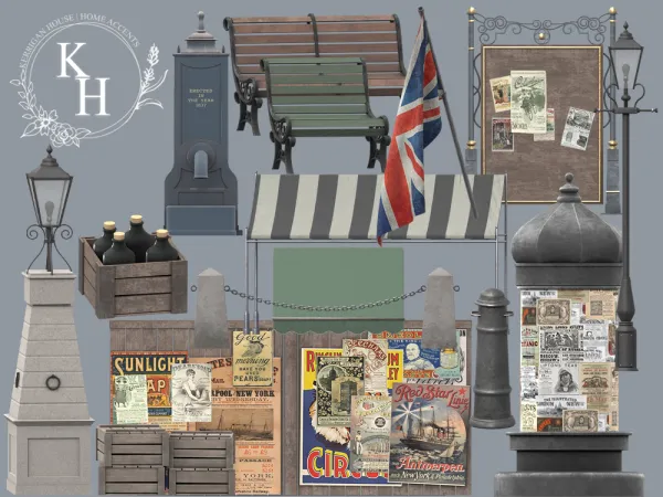 Alpha [khd] victoriana london street set - The Sims 4 Custom Content