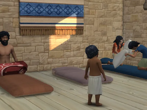 Maxis Match Nashuja sleeping bags by KyriaT - The Sims 4 Custom Content