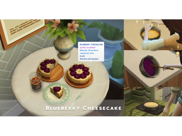 Maxis Match June 2023 Recipe_Blueberry Cheesecake by ONI - The Sims 4 Custom Content