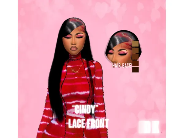 Alpha Cindy Lace Front by darkpink - The Sims 4 Custom Content