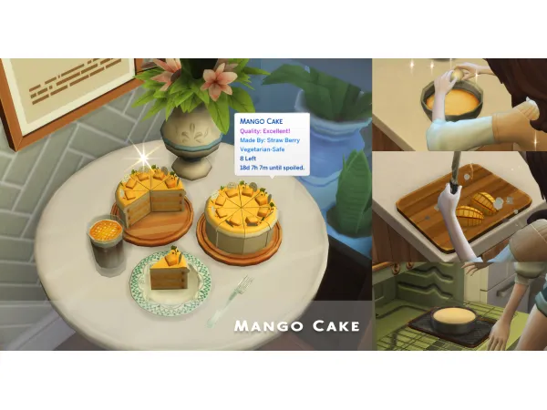 Maxis Match June 2023 Recipe_Mango Cake by simsfinds - The Sims 4 Custom Content