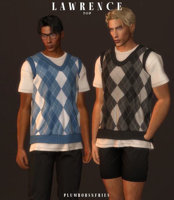 Alpha plumbobsnfries LAWRENCE top by simsfinds - The Sims 4 Custom Content