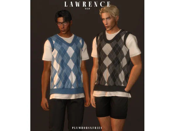 Alpha plumbobsnfries LAWRENCE top by plumbobsnfries - The Sims 4 Custom Content