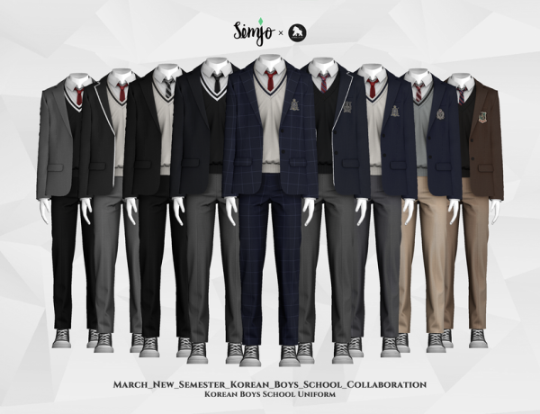 Alpha March_New_Semester_Korean_Boys_School_Collab (Simjo x GorillaX3) by simsfinds - The Sims 4 Custom Content