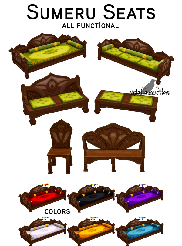 Maxis Match Sumeru Seats Auditore by simsfinds - The Sims 4 Custom Content
