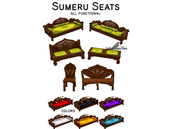 Maxis Match Sumeru Seats Auditore by Natalia - The Sims 4 Custom Content