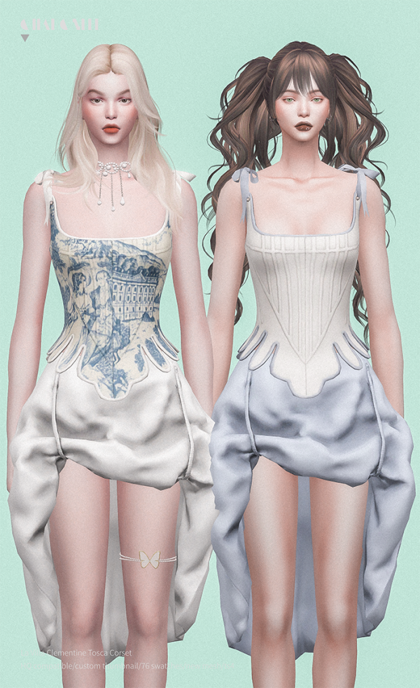 Alpha La Villa Clementine Tosca Corset by simsfinds - The Sims 4 Custom Content