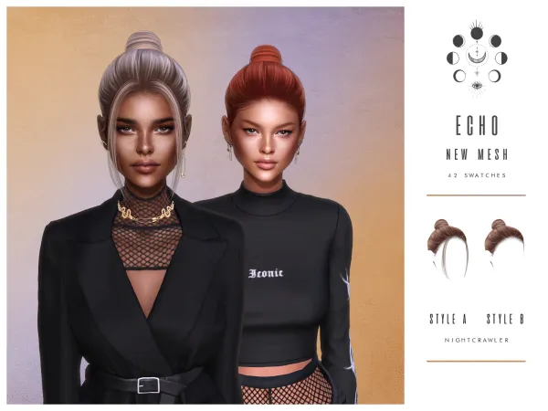Alpha nightcrawler echo hair - The Sims 4 Custom Content