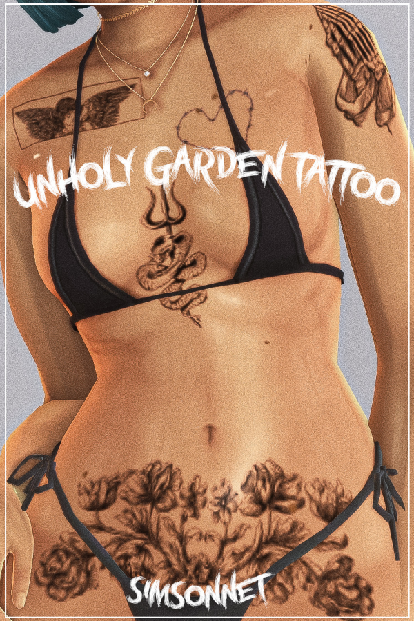 Mix [simsonnet] unholy garden tattoo by simsfinds - The Sims 4 Custom Content