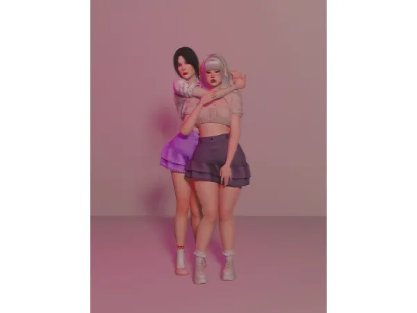 Alpha topskirt by chamomile wine - The Sims 4 Custom Content