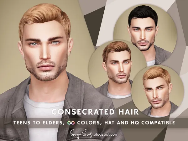 Alpha Consecrated Hair by sonyasims - The Sims 4 Custom Content