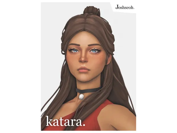 Maxis Match Katara Hair (jo_se_oh joshseoh) by Josh - The Sims 4 Custom Content