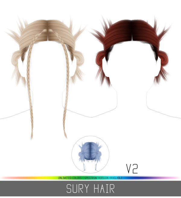 Alpha SURY HAIR by simsfinds - The Sims 4 Custom Content