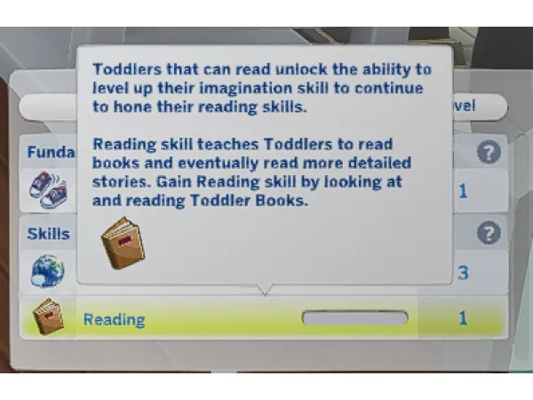 Maxis Match Toddlers Learn to Read Skill Mod by claudiasharon - The Sims 4 Custom Content