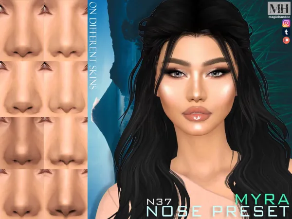 Alpha Myra Nose Preset N37 - The Sims 4 Custom Content