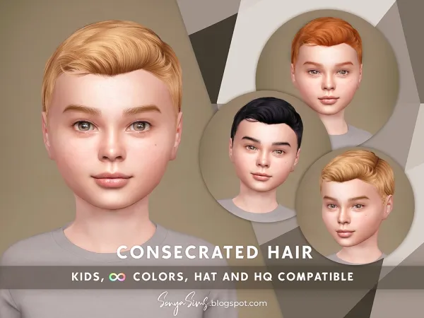 Alpha Consecrated Hair (Kids And Toddler Version) by simsfinds - The Sims 4 Custom Content