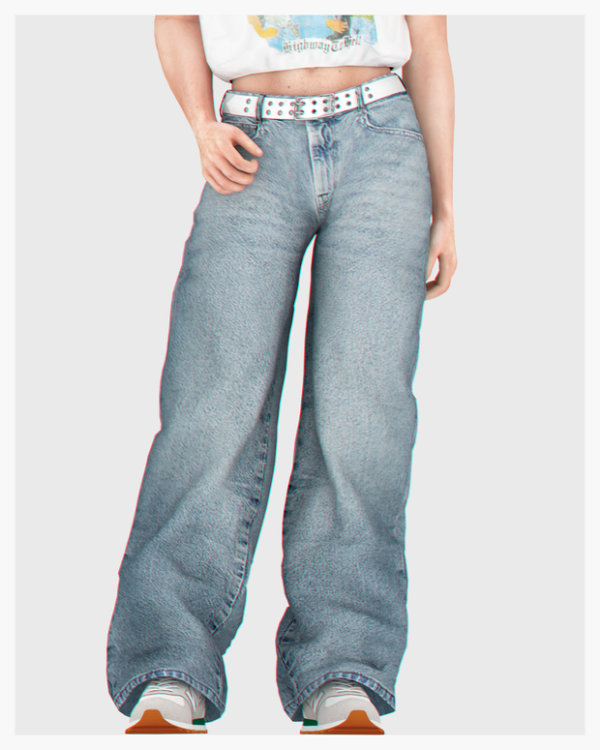 Alpha Low Waist Loose Baggy Denim Pants (For Males) by BackTrack - The Sims 4 Custom Content