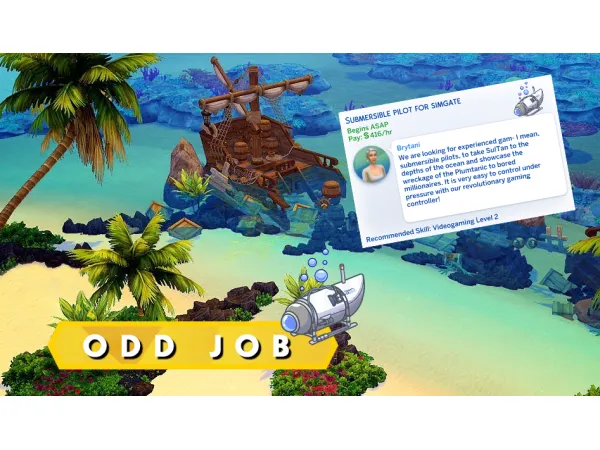 Maxis Match Submersible Pilot Odd Job for SimGate by NerdyDoll - The Sims 4 Custom Content