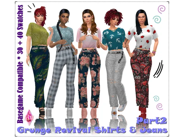 Maxis Match Grunge Revival Shirts Jeans Part 2 by Annett's Sims 4 Welt ASW - The Sims 4 Custom Content