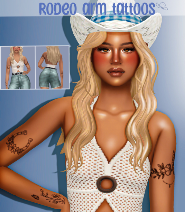 Mix rodeo arm tattoos by simsfinds - The Sims 4 Custom Content
