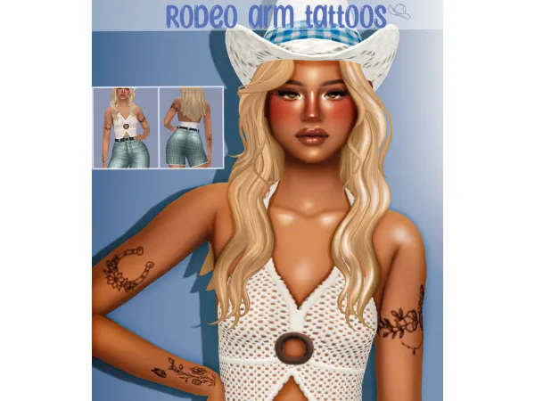 Mix rodeo arm tattoos by chewybutterfly - The Sims 4 Custom Content