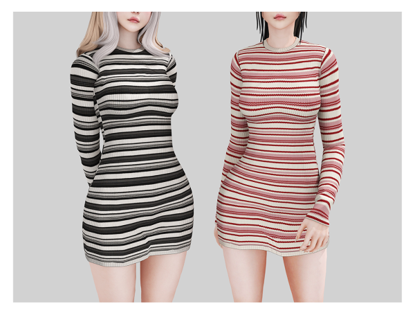 Alpha Knit mini dress by babyetears - The Sims 4 Custom Content